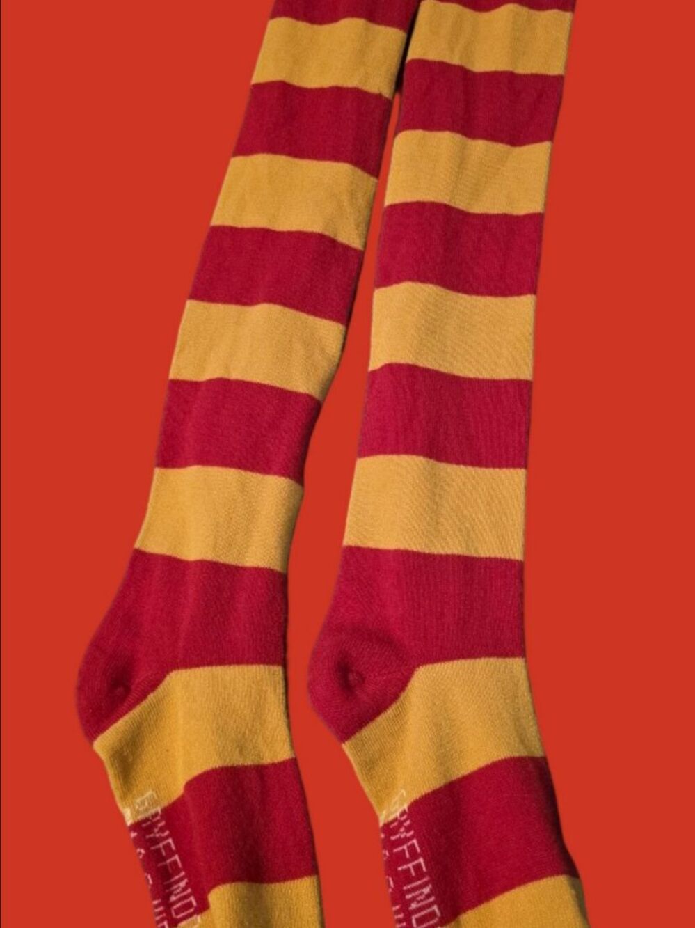 4/$25 DEAL! Funky Red and Gold Striped Knee-High Socks